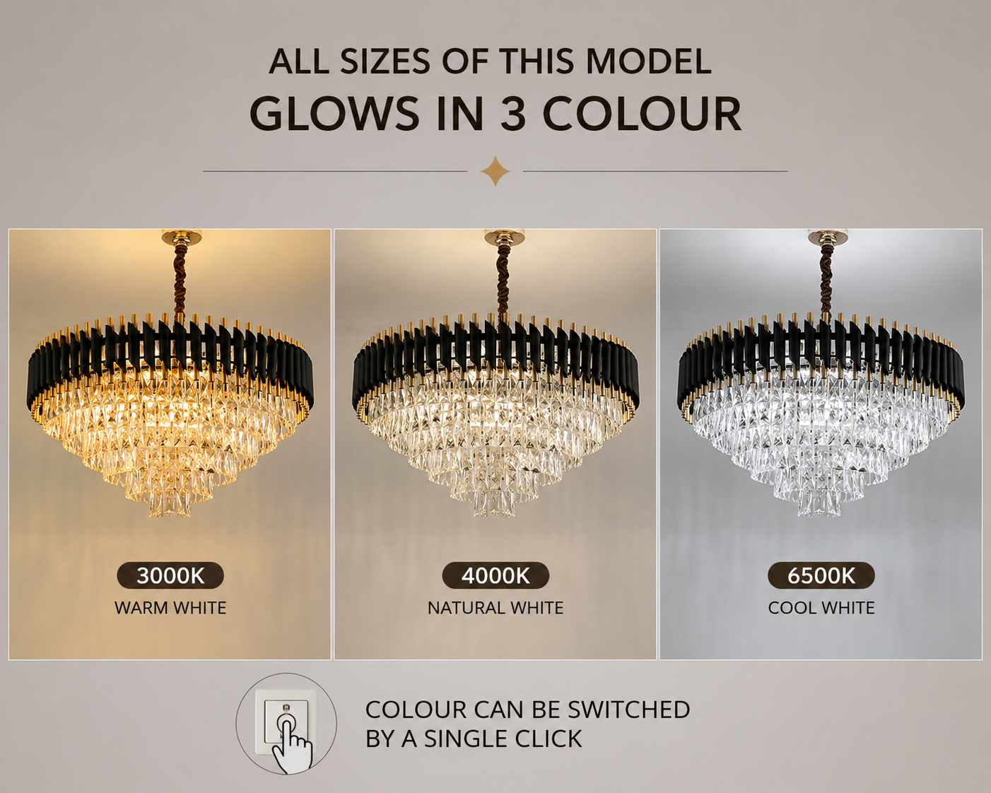 Black Regent Chandelier 🏛️( 3 COLOUR )
