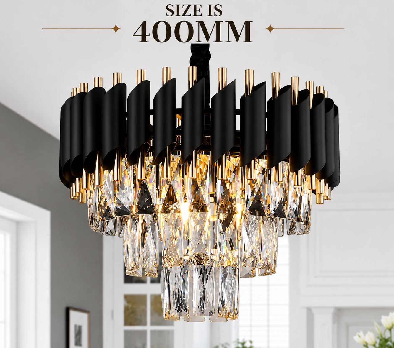 Black Regent Chandelier 🏛️( 3 COLOUR )